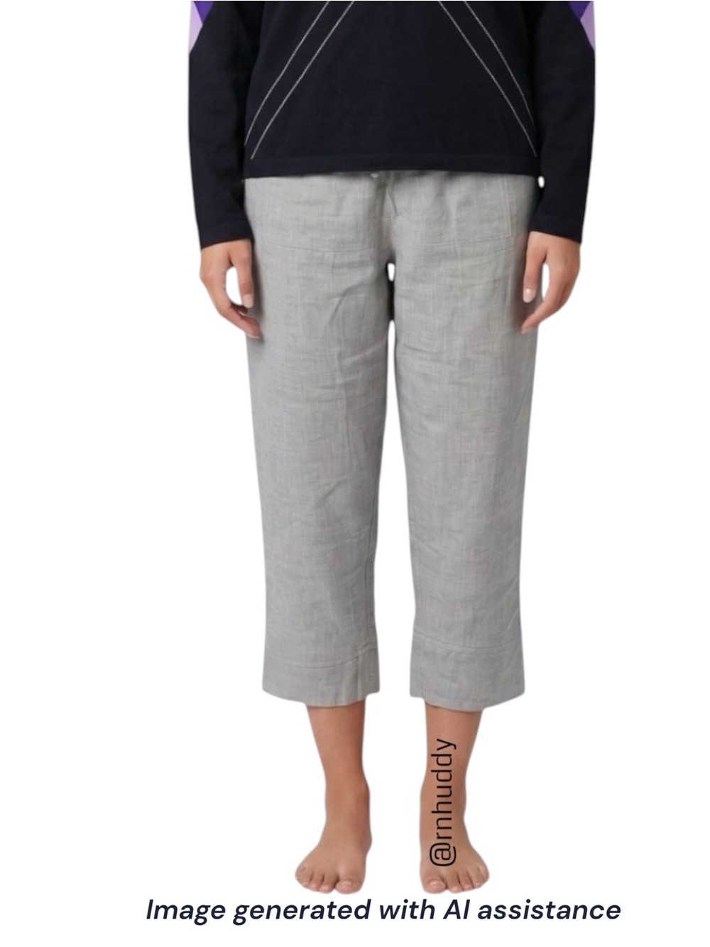 And Andrea 2XL natural linen fisherman tie waist linen pants
